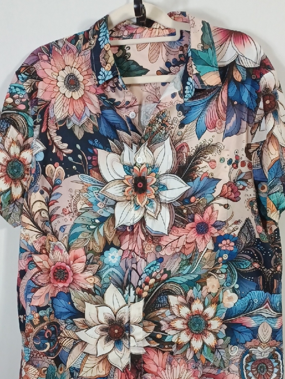 Floral Button-Front Women's Top in Multicolor